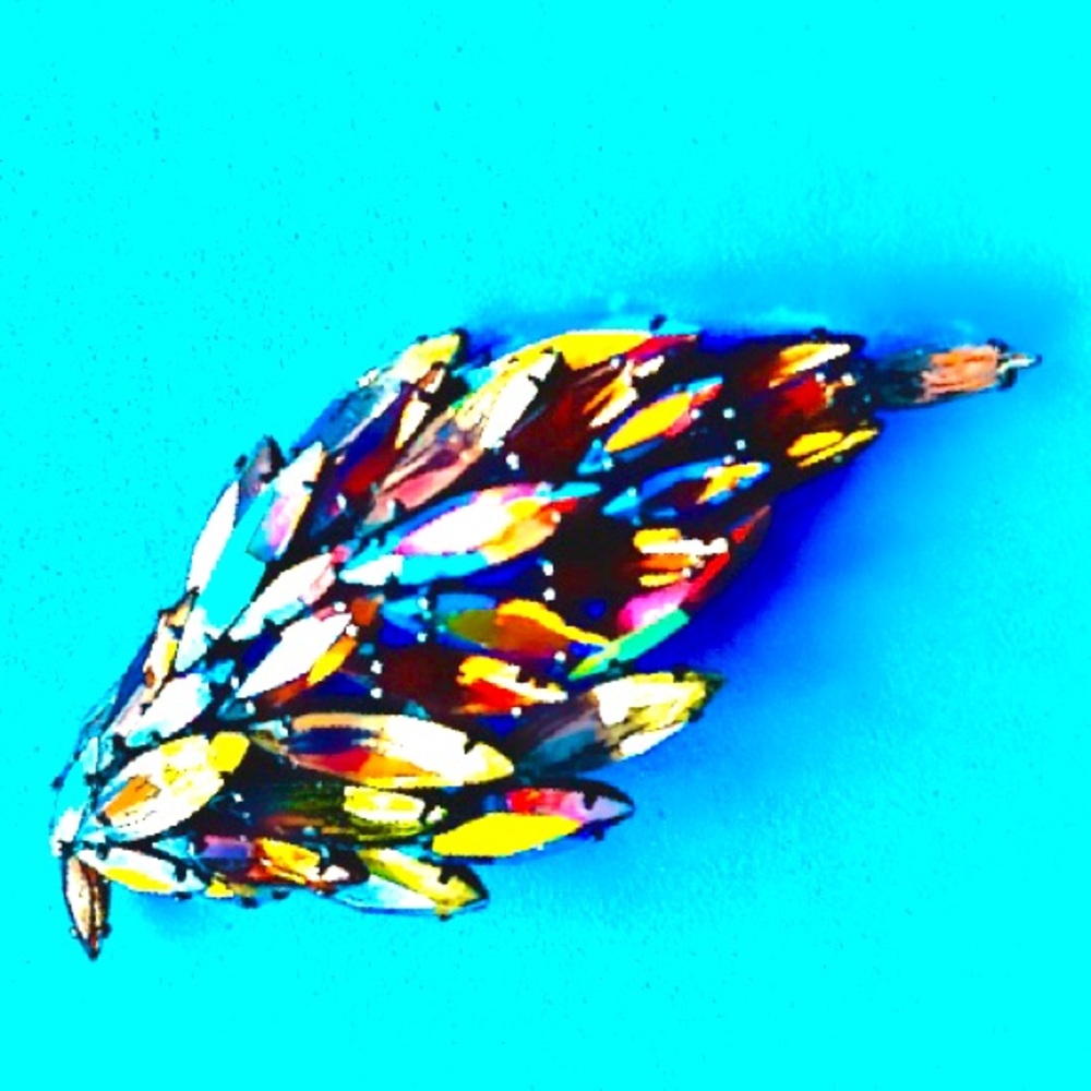 Sherman Vintage Brooch Pin Rhinestone